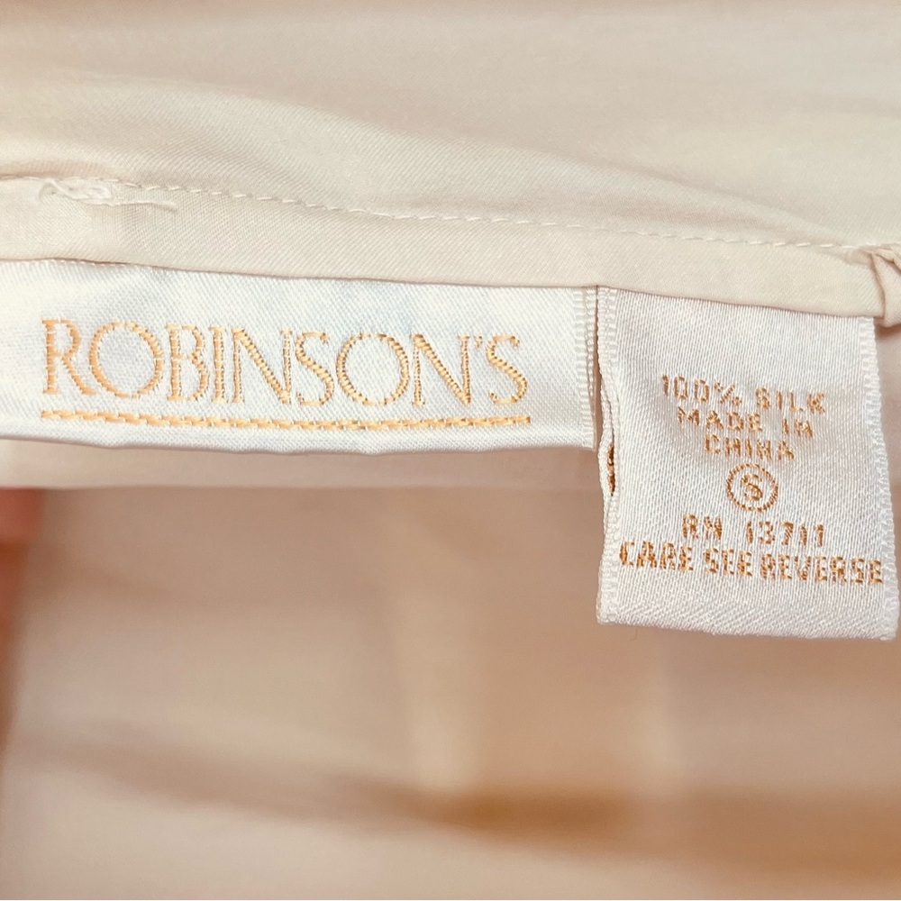 Elegant Cream Lace Trim 100% Silk Robe - Picture 5 of 6